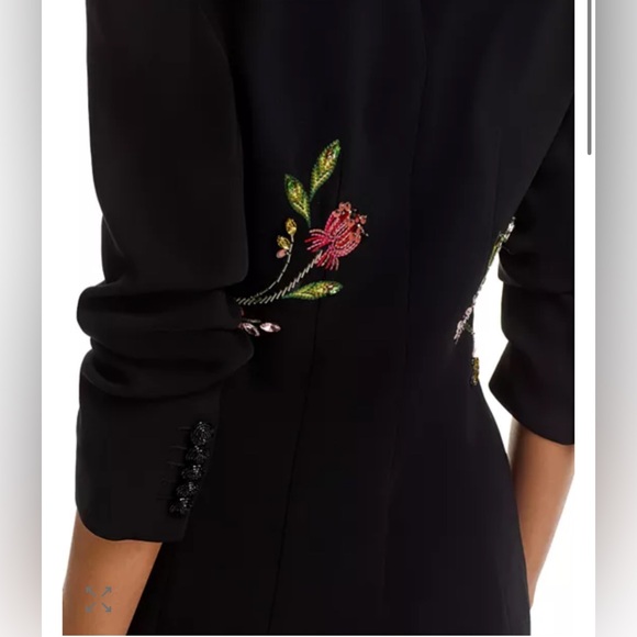 Cinq a Sept Cheyenne Sequin-Embellished Floral-Embroidered Scrunched Blazer - Picture 7 of 11